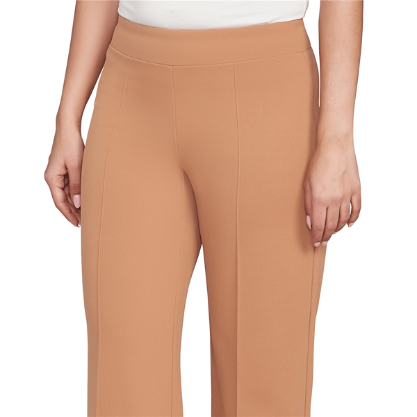 Petite Emaline Rockford Solid Knit Crepe Pull On Flare Pants