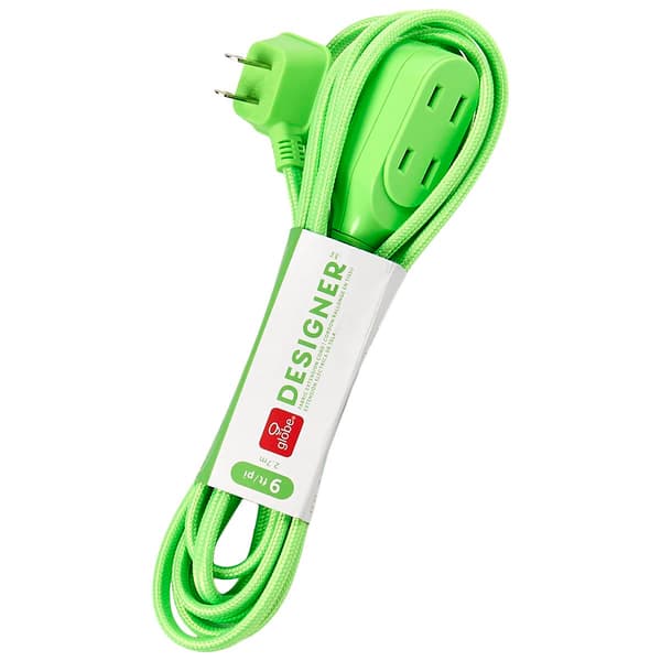 Globe Electric 9ft. Fabric 3-Outlet Extension Cord - image 