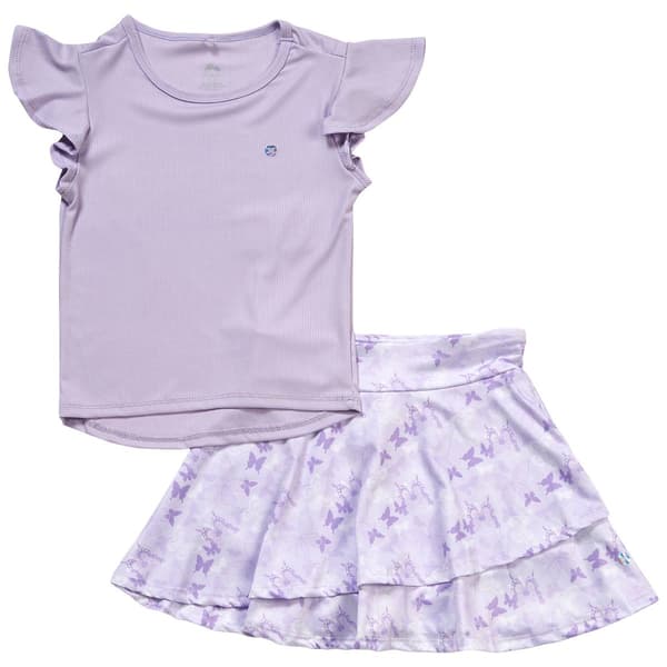 Girls (7-16) RBX Performance Tee w/ Butterfly Skort Set - image 