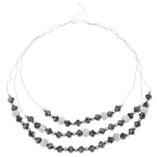 Ashley Cooper(tm) Hematite-Tone Rhinestone Multi Layered Necklace - image 
