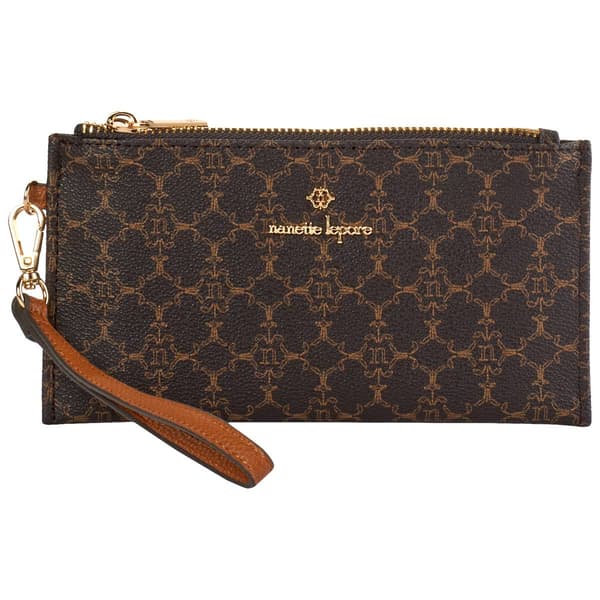 Womens Nannette Lepore Addie Wristlet - Chocolate