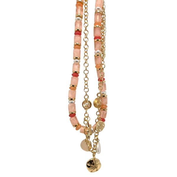 Ashley Cooper(tm) Gold-Tone Berry Tonal Bed 2 Row Necklace - image 