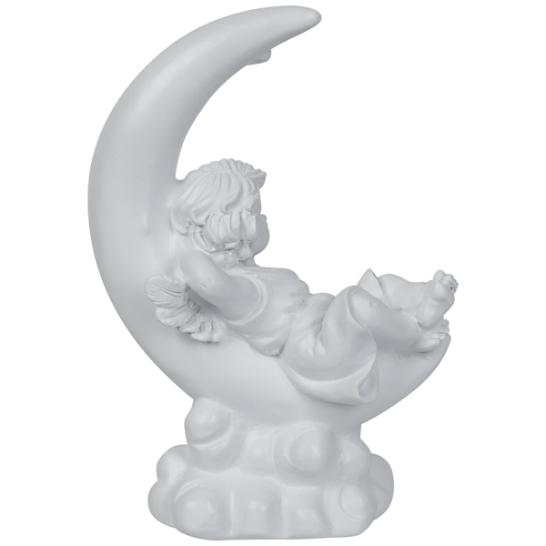Northlight Boy Cherub Resting on Crescent Moon Statue