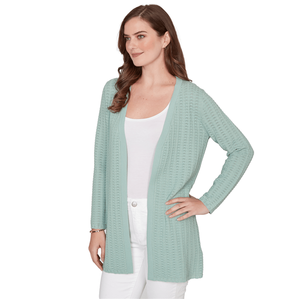 Womens Emaline Seabreeze Essence Open Front Pointelle Cardigan