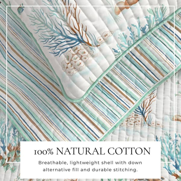 FreshFolds Santa Barbara 3pc. Reversible Coastal Quilt Set