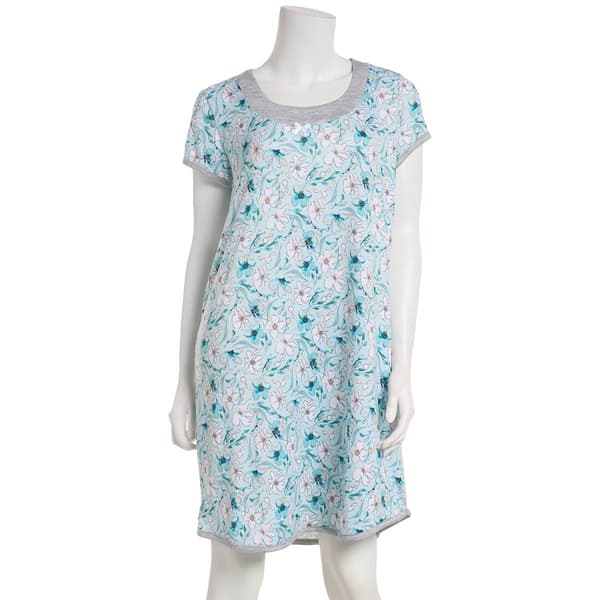 Womens Rene Rofe Short Sleeve Floral Nightshirt