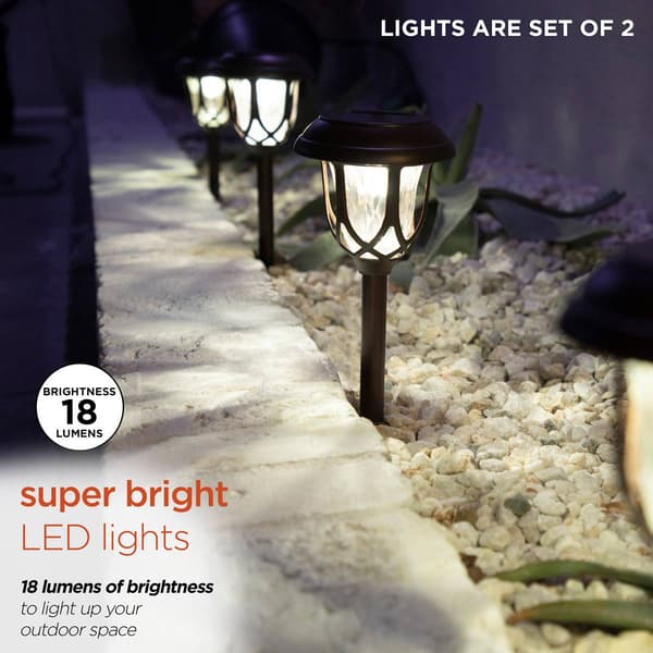 Alpine Solar Brown Pathway LED Lights - Set of 2