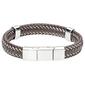 Mens Lynx Stainless Steel &amp; Leather Bracelet - image 3