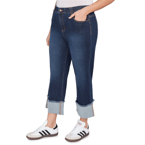 Plus Size Ruby Rd. Key Items Premium Stretch Denim Wide Leg Jeans