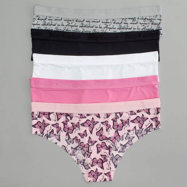 Juniors Juicy Couture 5pk.Raw Edge Hipster Panties JC6969-5PKAS