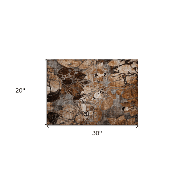 HomeRoots Chocolate Terracotta & Ivory Abstract Accent Rug