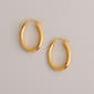14kt. Gold Nano Diamond Oval Hoop Earrings - image 1