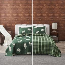 FreshFolds 3pc. Reversible Premium Forest-Themed Quilt Set