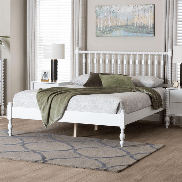 Baxton Studio Callison Spindle Farmhouse Platform Full Bed