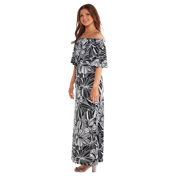 Plus Size Ellen Weaver Off-The-Shoulder Puff Maxi Dress