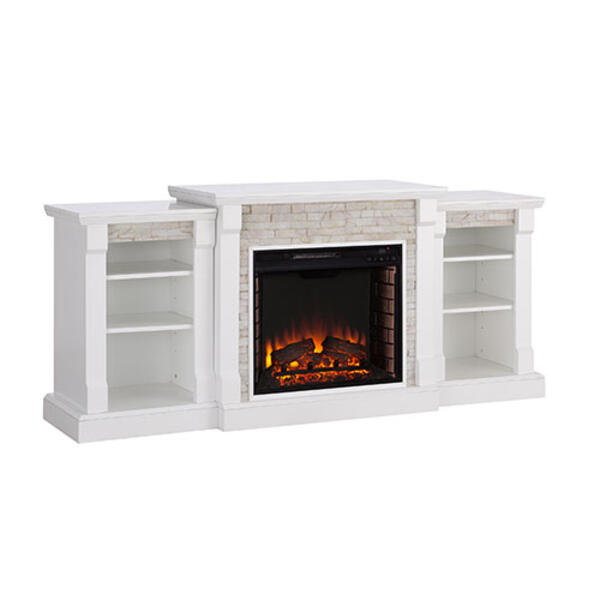 Southern Enterprises Stone Electric Fireplace & Bookcases