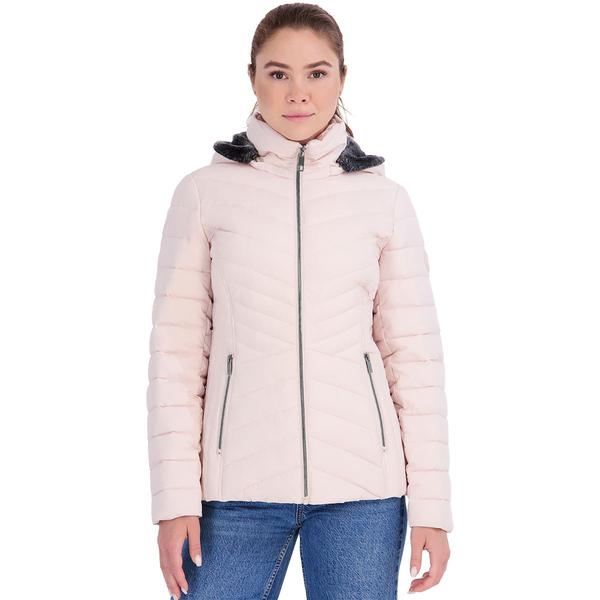 Womens Nautica Stretch Packable Jacket with Faux Fur Lined Hood - image 