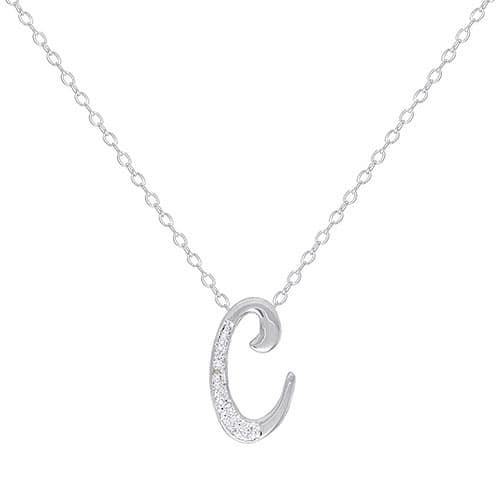 Accents by Gianni Argento Diamond Accent C Initial Necklace - image 