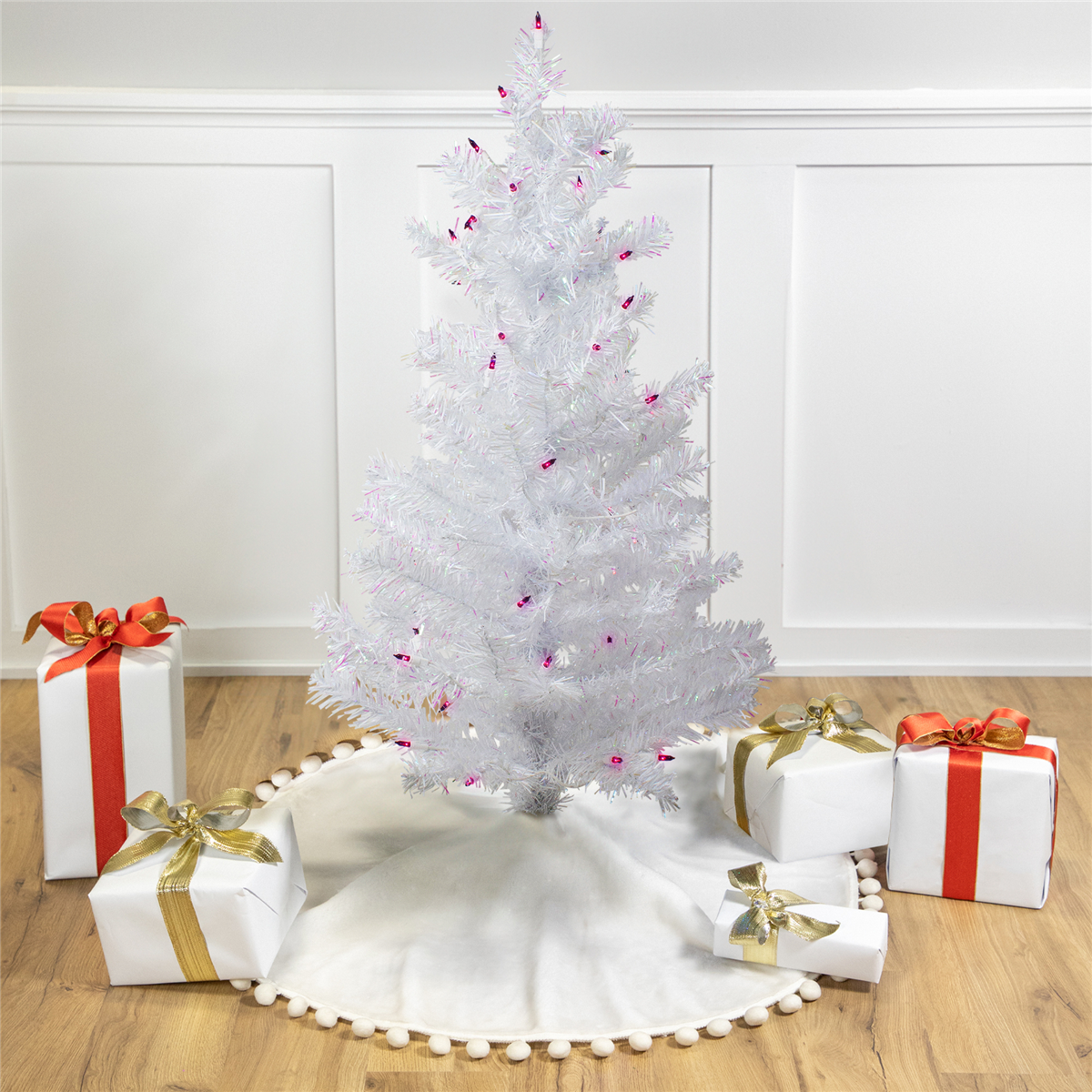 Northlight 3ft. Pre-Lit White Iridescent Pine Christmas Tree