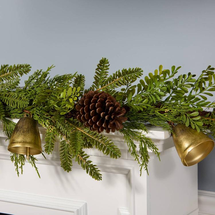 National Tree Christmas Bells 6ft. Artificial Christmas Garland