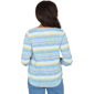 Womens Alfred Dunner Beachcomber 3/4 Sleeve Coastal Stripe Tee - image 2