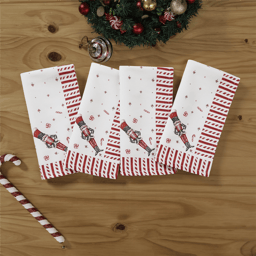 Avanti Linens Nutcracker Candy Napkins - Set of 4