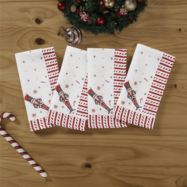 Avanti Linens Nutcracker Candy Napkins - Set of 4