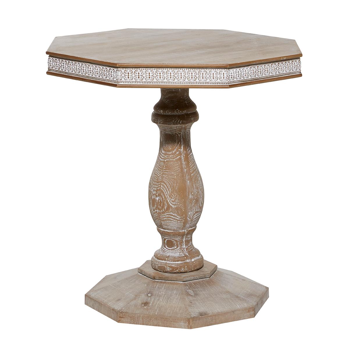 9th & Pike® Octagon Wood Carved Table