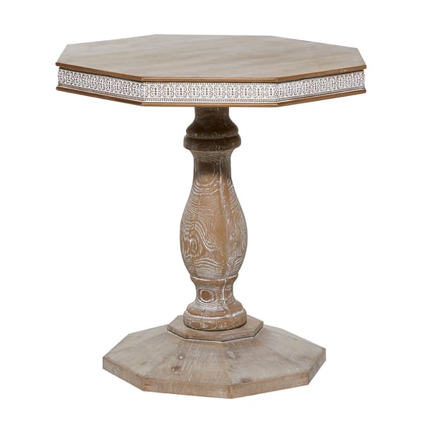 9th & Pike&#40;R&#41; Octagon Wood Carved Table