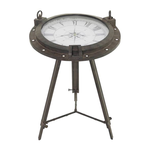 9th & Pike® Black Metal Industrial Accent Table