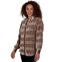 Womens Skye’s the Limit Champagne Holiday Velvet Blouse