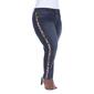 Plus Size White Mark&#174; Cheetah Panel Denim Jeans - image 2