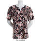 Womens Napa Valley Watercolor Floral Knit Henley Top - image 3