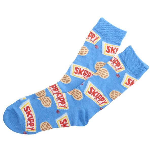 Mens Crazy Socks Skippy Peanut Butter Crew Socks - image 