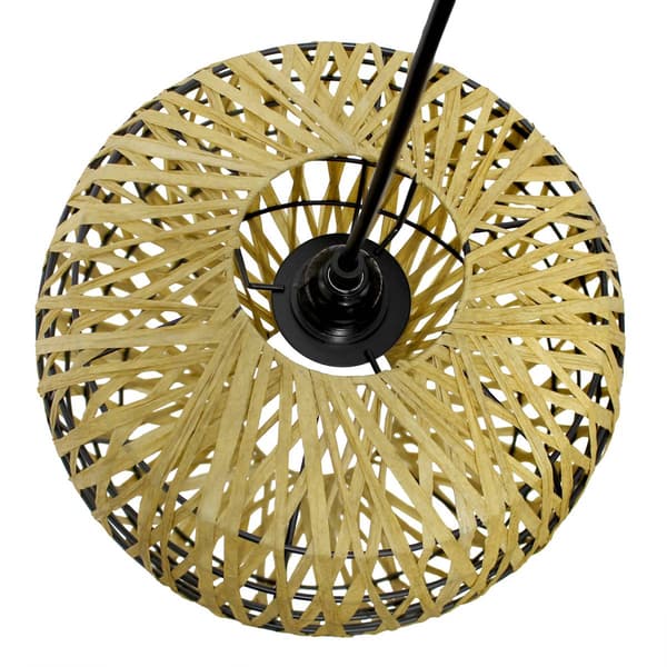 Lalia Home 1-Light Bohemian Farmhouse Coastal Paper Shade Pendant