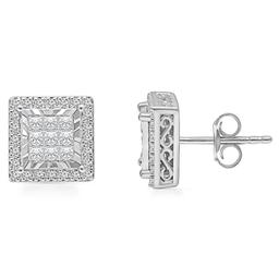 Diamond Classics(tm) White Gold Princess Cut Diamond Earrings