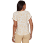 Petite Emaline Verde Grove II Short Roll Sleeve Leaf Blouse - image 2