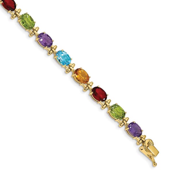 Gemstone Classics&#40;tm&#41; 14kt. Yellow Gold Rainbow Link Bracelet - image 