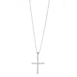 Design Collection Silver-Tone Cross Pendant Necklace