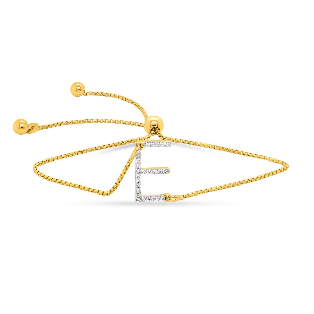 Nova Star® Lab Grown Diamond Initial E Gold Plated Bolo...