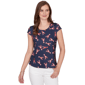 Womens Emaline Sapphire Serenade II Cap Sleeve Lobster Tee - image 1