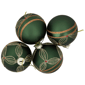 Northlight 4ct. Holly Berry Green Christmas Glass Ball Ornaments - image 4