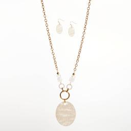 Ashley Cooper(tm) Beaded Statement Pendant Necklace & Earring Set