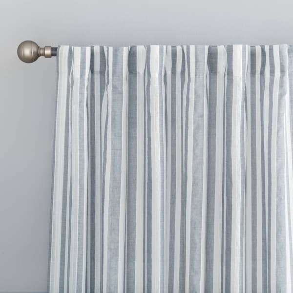 Denza Woen Global Slub Sheer Back Tab Panel Curtains