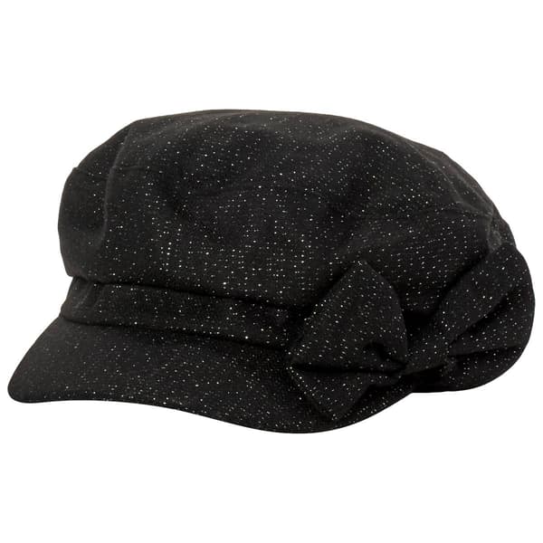 Womens Madd Hatter Solid Newsboy Cap with Bow