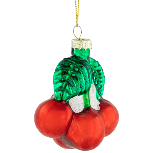 Northlight Shiny Red Cherries Glass Christmas Hanging Ornament