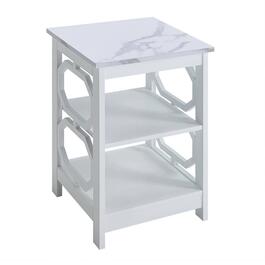 Convenience Concepts Omega Faux Marble Top End Table