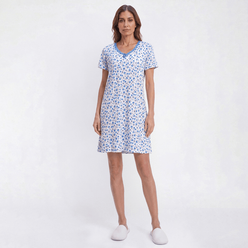 Womens Rene Rofe(R) Short Sleeve Ditsy Floral Nightshirt