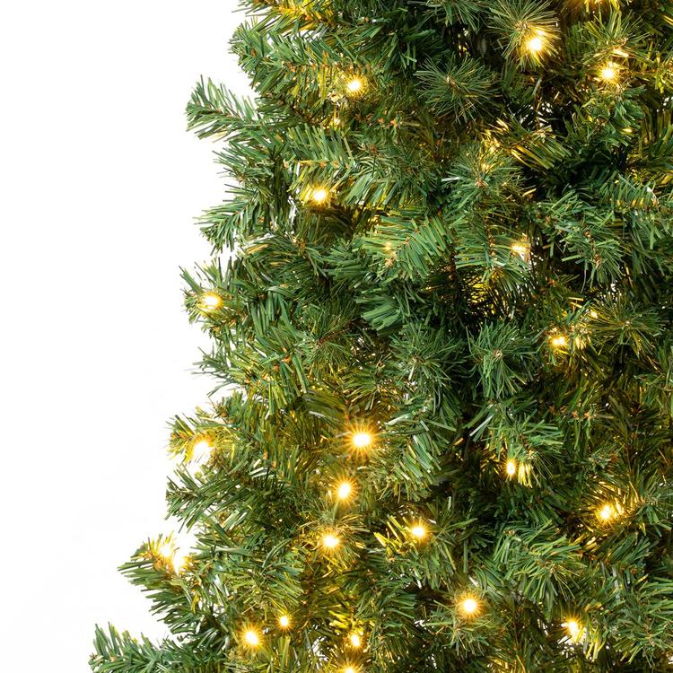 National Tree Linden Spruce Wrapped Tree w/ 150 Warm LED Lights