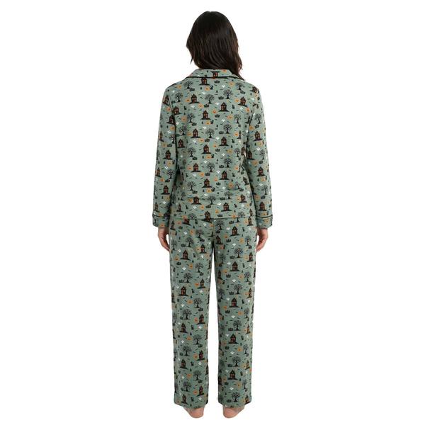 Womens René Rofé® Long Sleeve Haunted House Pajama Set